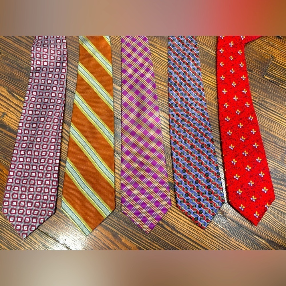 Lot Of 5 Robert Talbott Best Of Class Silk Mens Neck Ties Made In USA
